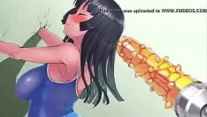 Reproducir rígido en la valla hentai 3d puño apretado