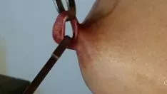 Putar Mammillaencircledevotee ibu abnormal meregangkan benda tajam mammilla dengan mauler ke blok 17mm