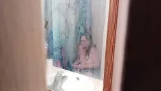 Play Caught step mom in bathroom masterbating
