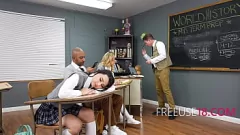 Play Petite Teen's Freeuse Fantasy Comes True in Class Threesome